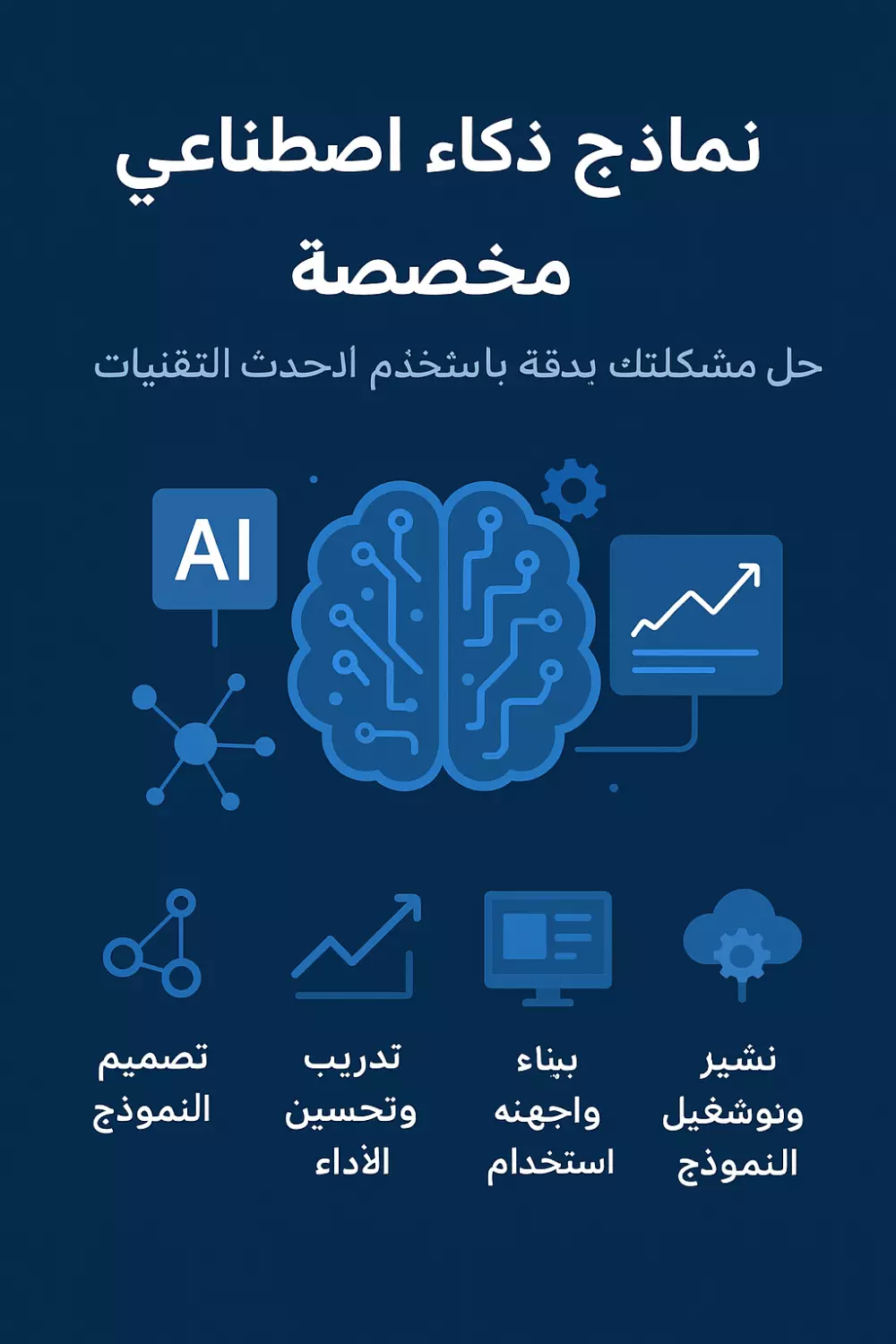 تصميم نموذج ذكاء اصطناعي مخصص لحل مشكلتك بدقة عالية