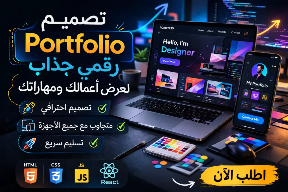 سأصمم لك Portfolio رقمي جذاب لعرض أعمالك ومهاراتك