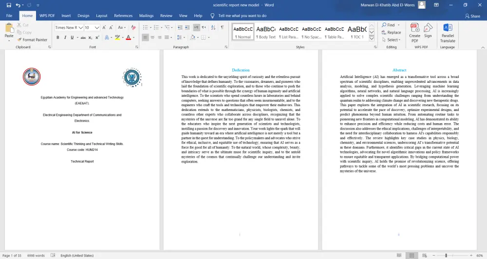 انشاء وتنسيق وتدقيق ملفات Word باحترافية متكاملة باللغتين العربية والانجليزية.