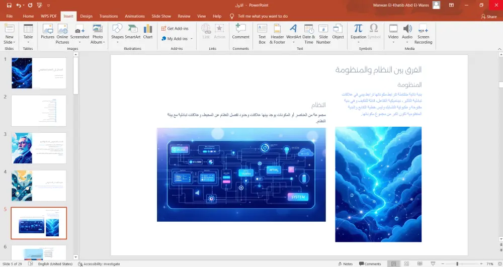 تصميم عروض تقديمة PowerPoint احترافية وجذابة.