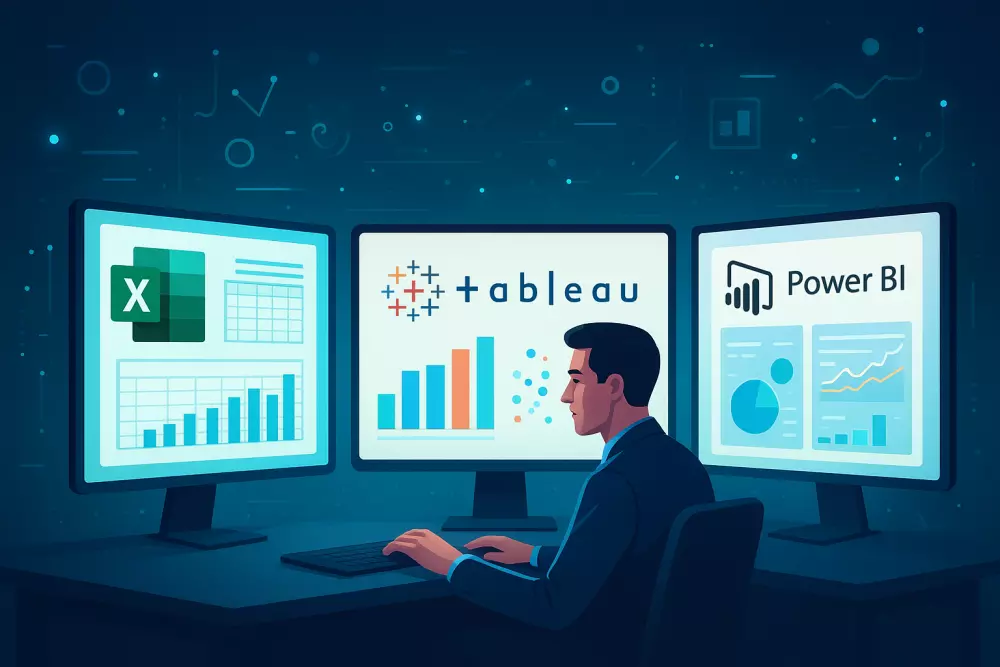 لوحات بيانات وتقارير تفاعلية باستخدام اكسيل و Power BI وTableau