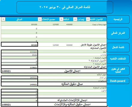 إعداد القوائم المالية الاحترافية على Excel (ميزانية – دخل – تدفقات نقدية)