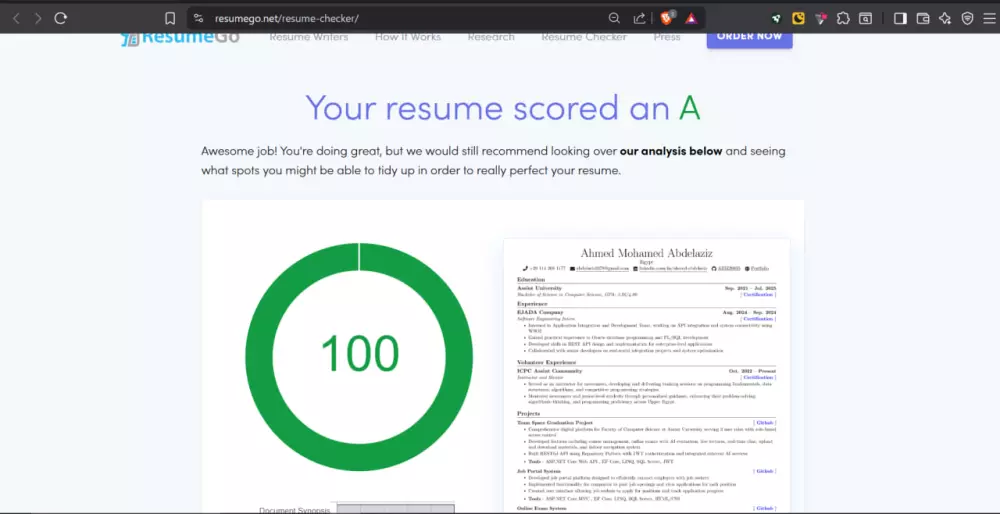 إنشاء سيرة ذاتية احترافية عالية القبول لدى أصحاب العمل، ومتوافقة بنسبة 100% مع أنظمة الـATS .