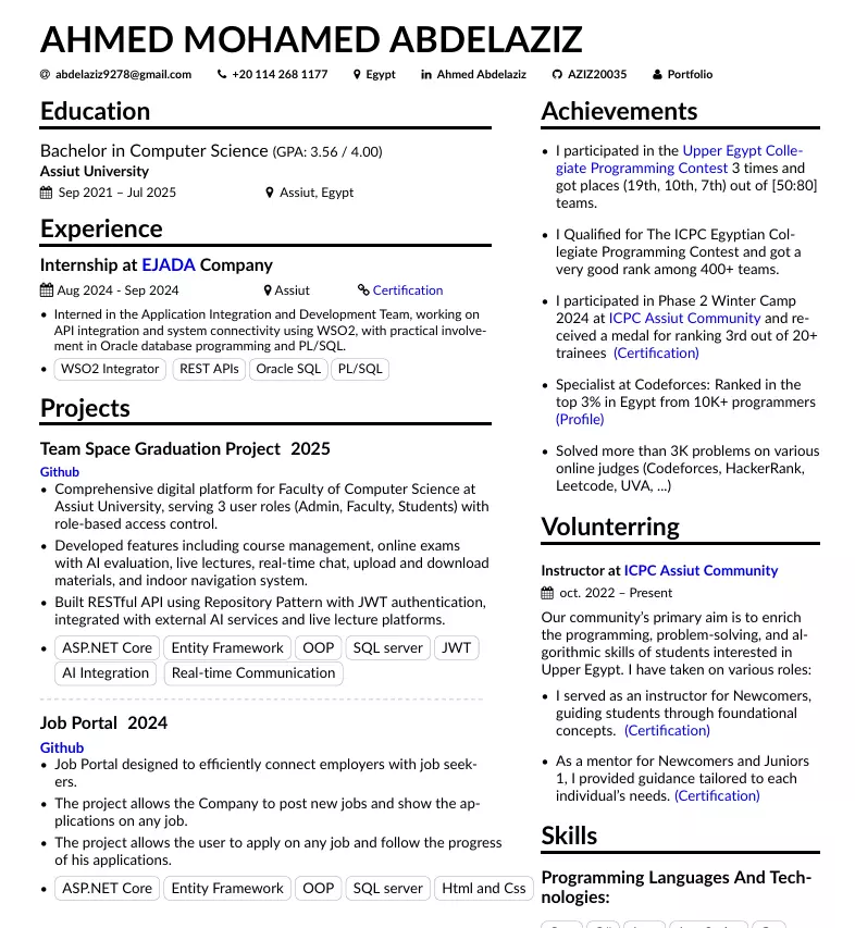 إنشاء سيرة ذاتية احترافية عالية القبول لدى أصحاب العمل، ومتوافقة بنسبة 100% مع أنظمة الـATS .