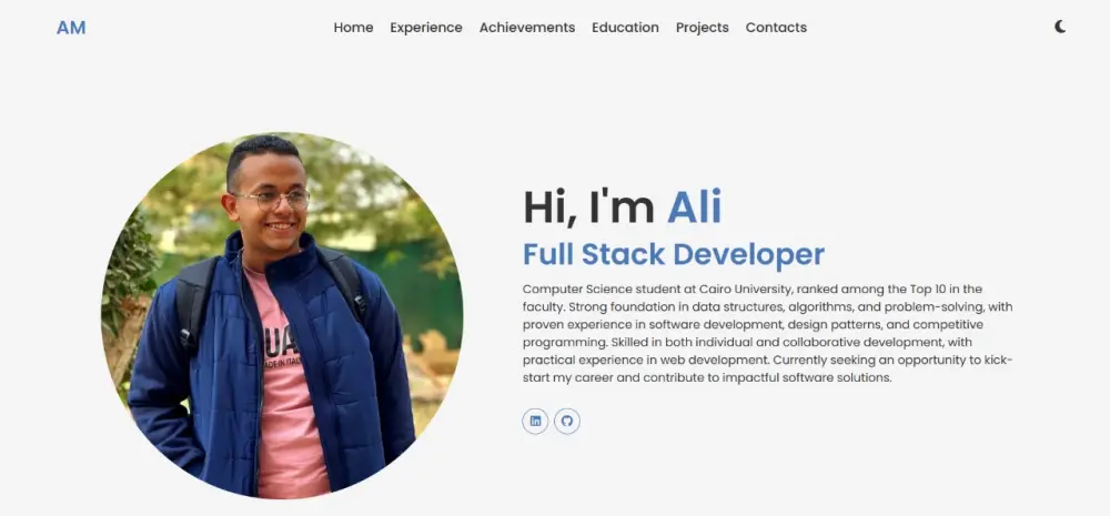 تصميم موقع بورتفوليو شخصي