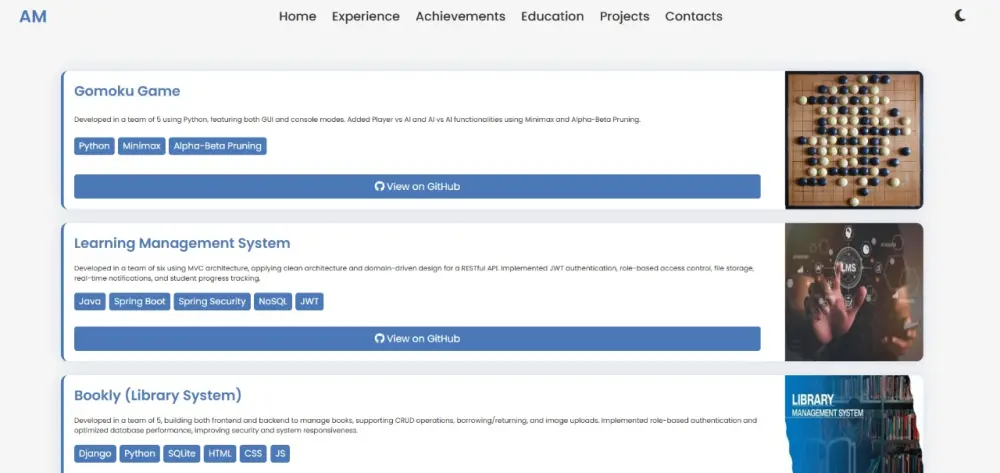 تصميم موقع بورتفوليو شخصي