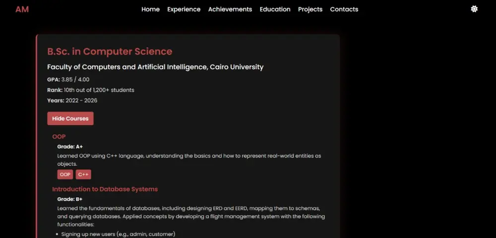 تصميم موقع بورتفوليو شخصي