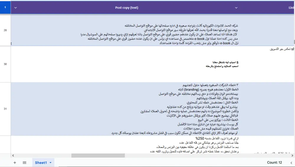 خطة محتوي تسويقية على مواقع التواصل