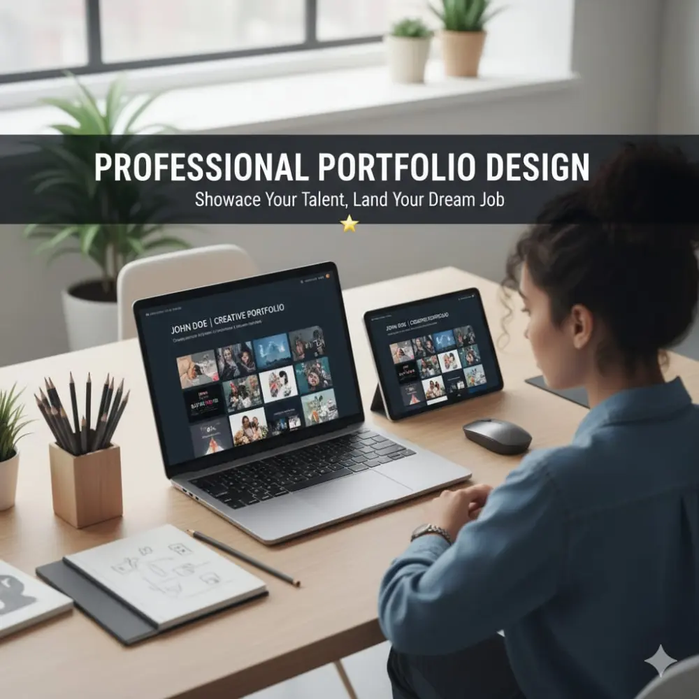 تصميم ملف تعريفي (Portfolio) مميز لعرض أعمالك باحتراف