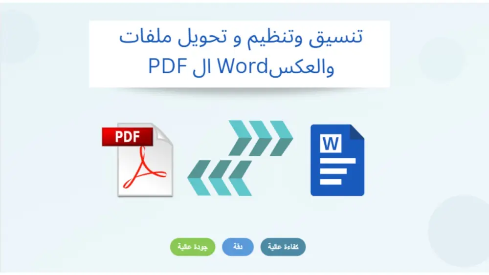 تنسيق و تنظيم وتحويل ملفات الword الي PDF والعكس بجودة و دقة وكفائة عالية
