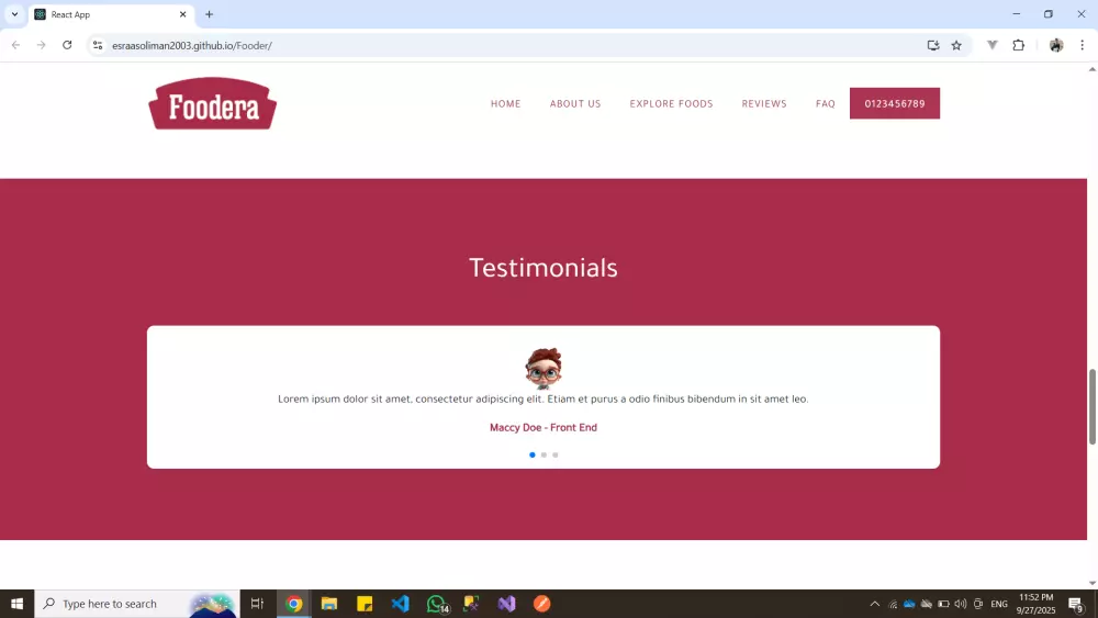 تصميم صفحة هبوط (Landing Page) احترافية متجاوبة باستخدام React (HTML5 & CSS3)