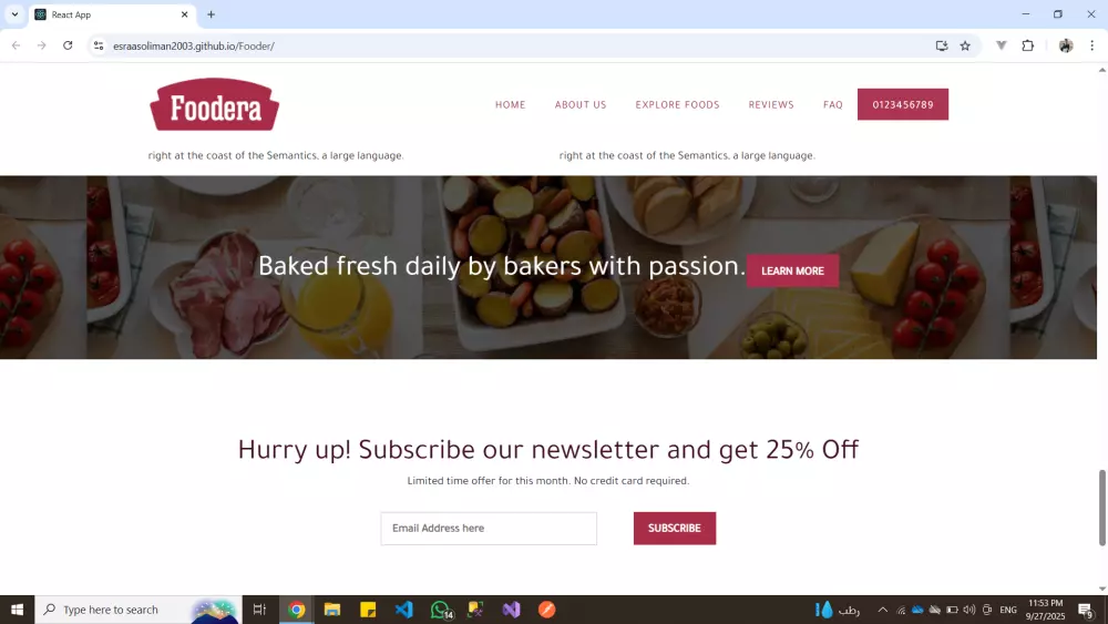 تصميم صفحة هبوط (Landing Page) احترافية متجاوبة باستخدام React (HTML5 & CSS3)