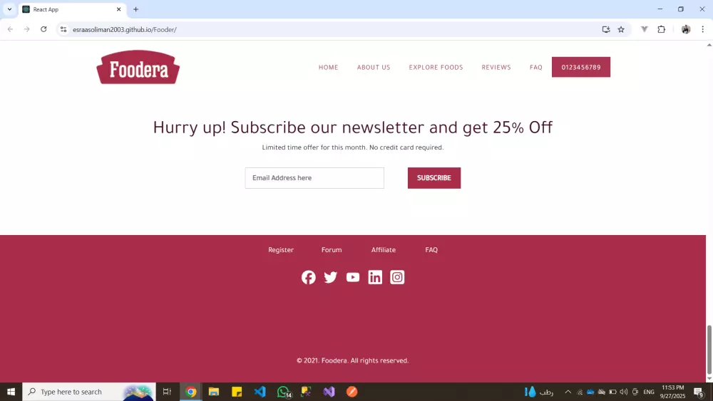 تصميم صفحة هبوط (Landing Page) احترافية متجاوبة باستخدام React (HTML5 & CSS3)