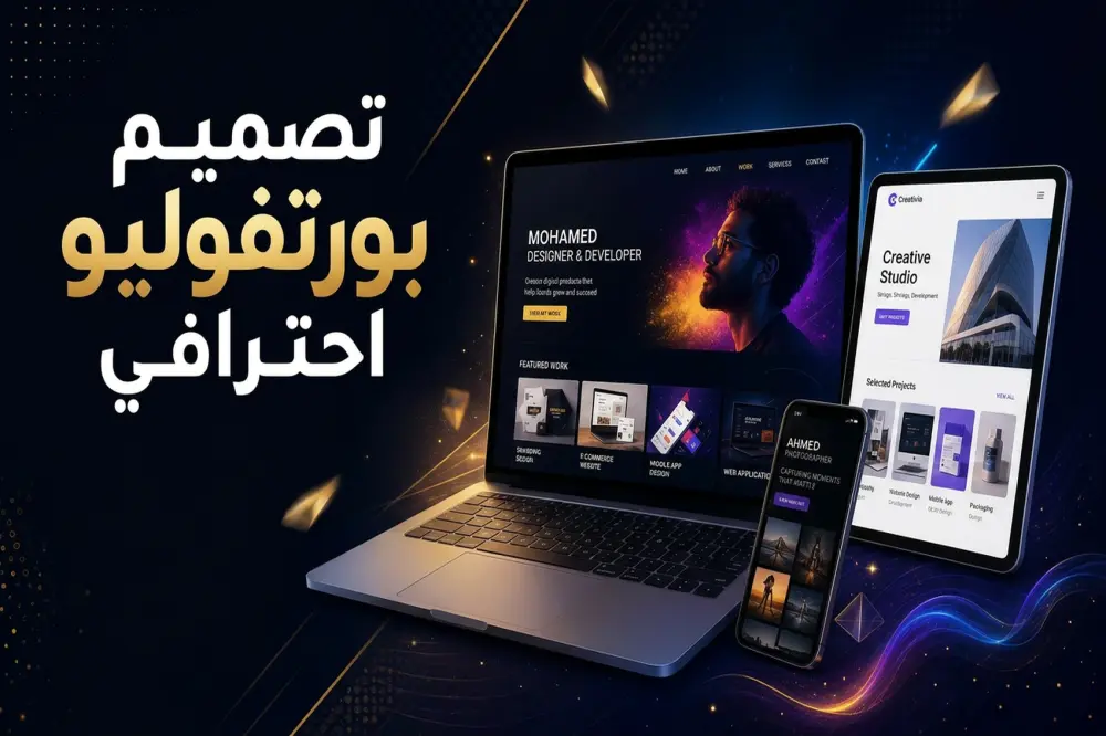 تصميم وبرمجة صفحة بورتفوليو احترافية