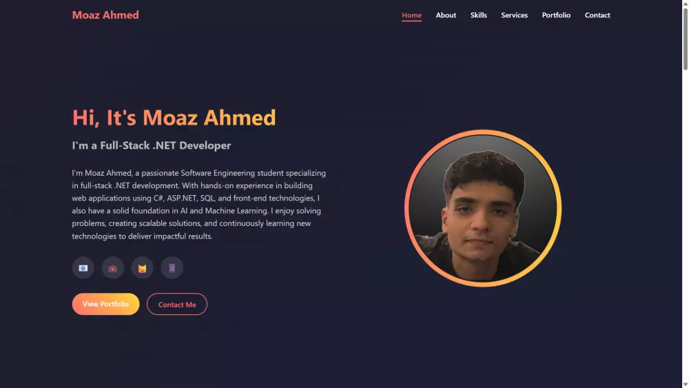سأقوم بتصميم وتطوير موقع بورتفوليو (Portfolio) احترافي وحديث لعرض أعمالك ومهاراتك بشكل أنيق وجذاب.
