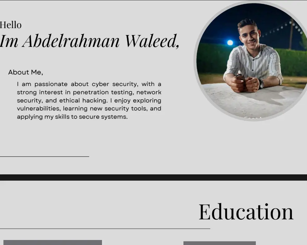 تصميم بورتفوليو شخصى مثالى (موقع -pdf)