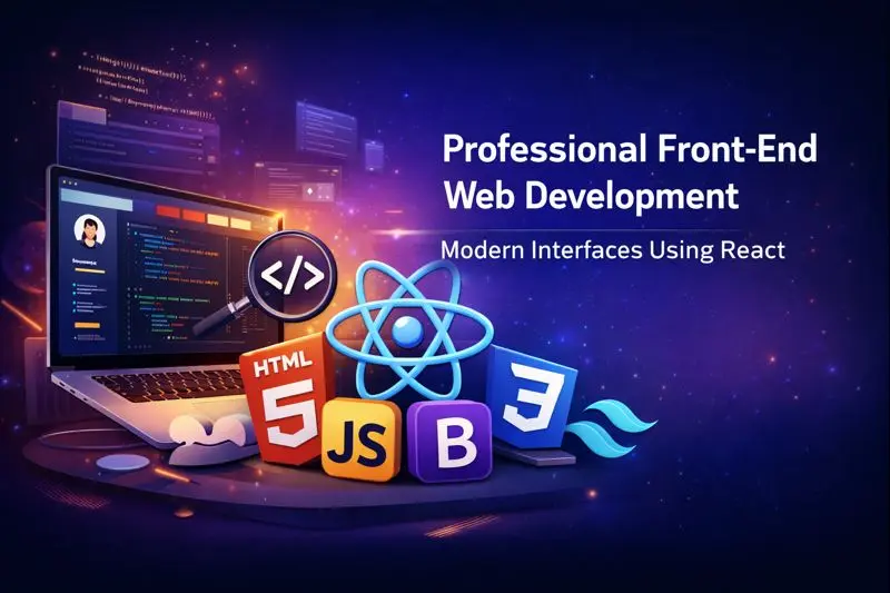 تطوير واجهات مواقع ويب احترافية (7 صفحات) باستخدام React وتقنيات Front-End الحديثة