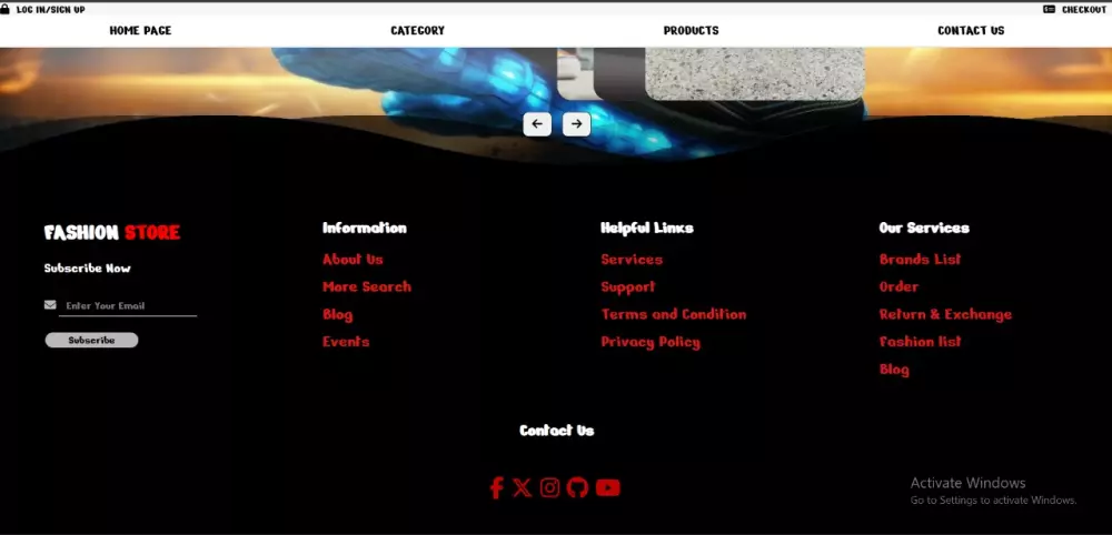 سأقوم بتصميم واجهة متجر إلكتروني (Fashion Store) للاحذية باستخدام Bootstrap، يشمل الصفحة الرئيسية + صفحات الأقسام (رجالي – نسائي – أطفال) + صفحة تواصل + تسجيل دخول + تسجيل حساب جديد + صفحة الدفع (Checkout) + صفحة سلة المشتريات (Cart).
