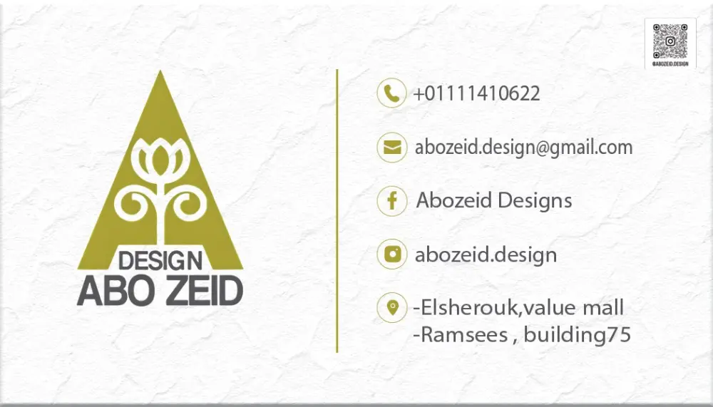 سأقوم بتصميم بطاقة عمل احترافية (Business Card) تعكس هوية مشروعك أو علامتك التجارية بطريقة أنيقة وعصرية. الهدف هو أن تكون البطاقة بسيطة، منظمة، وجذّابة لتترك انطباعًا قويًا عند عملائك.