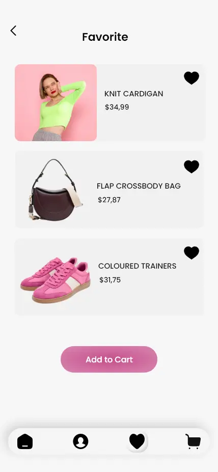 سأقوم بتصميم واجهات كاملة ومبتكرة لتطبيق تسوق ملابس (Clothing App)، بتجربة مستخدم سهلة وجذّابة