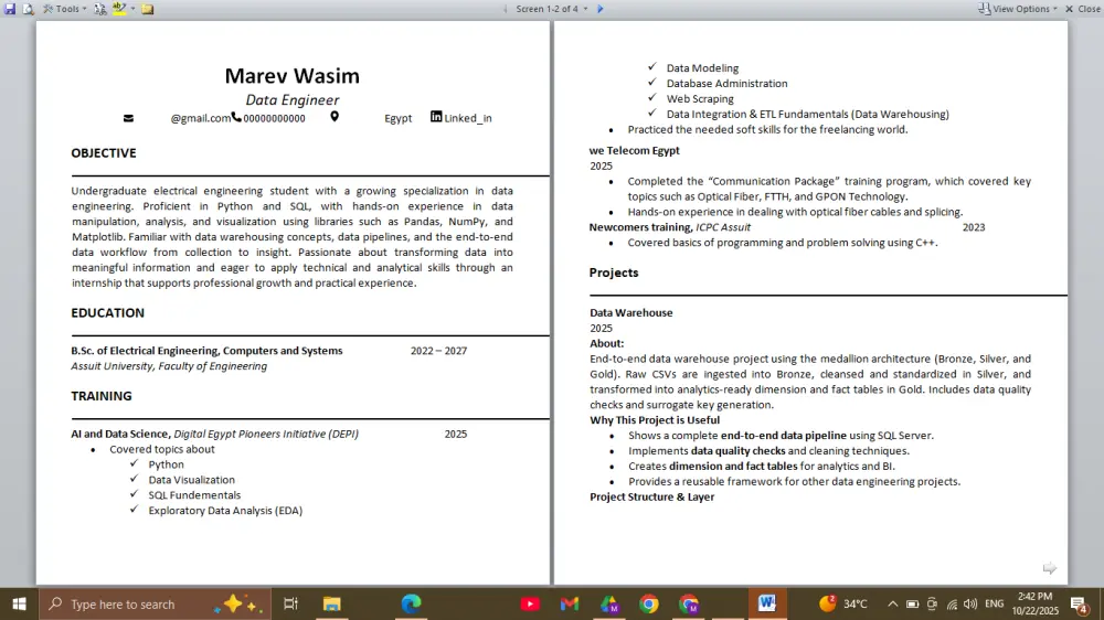 كتابة سيرة ذاتية باللغة الإنجليزية تتوافق مع نظام ATS