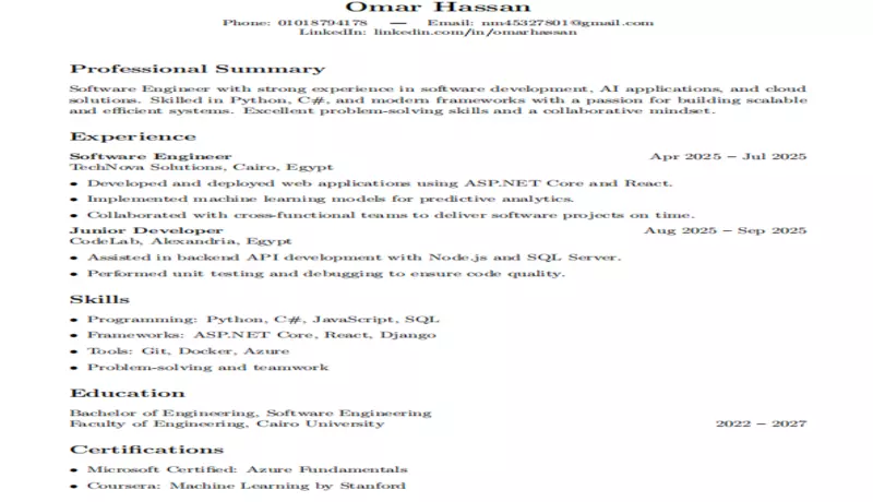 كتابة وتصميم سيرة ذاتية احترافية تزيد فرصك في القبول