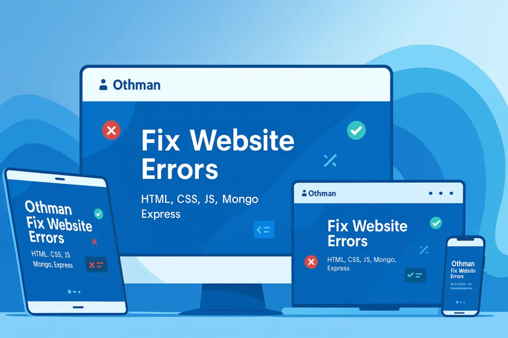 إصلاح الأخطاء وتحسين أداء موقعك  (HTML, CSS, JS, Bootstrap)