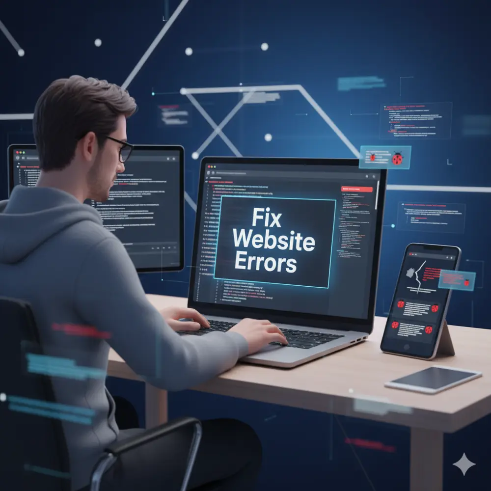 إصلاح الأخطاء وتحسين أداء موقعك  (HTML, CSS, JS, Bootstrap)