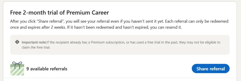 تحسين بروفايل LinkedIn + إرشاد لتفعيل المزايا الاحترافية مجانًا لمدة شهرين.