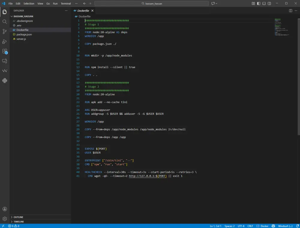 سأقوم بتجميع تطبيقك باستخدام Docker لتسهيل التشغيل والنشر بكفاءة عالية  🐳  فى 3 أيام!