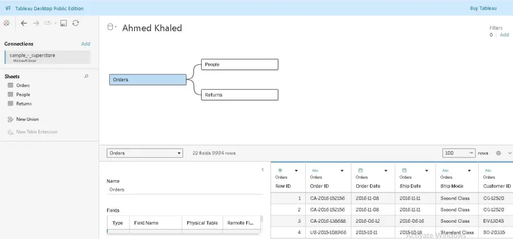 إنشاء داشبورد تفاعلي لعرض وتحليل البيانات عبر Tableau