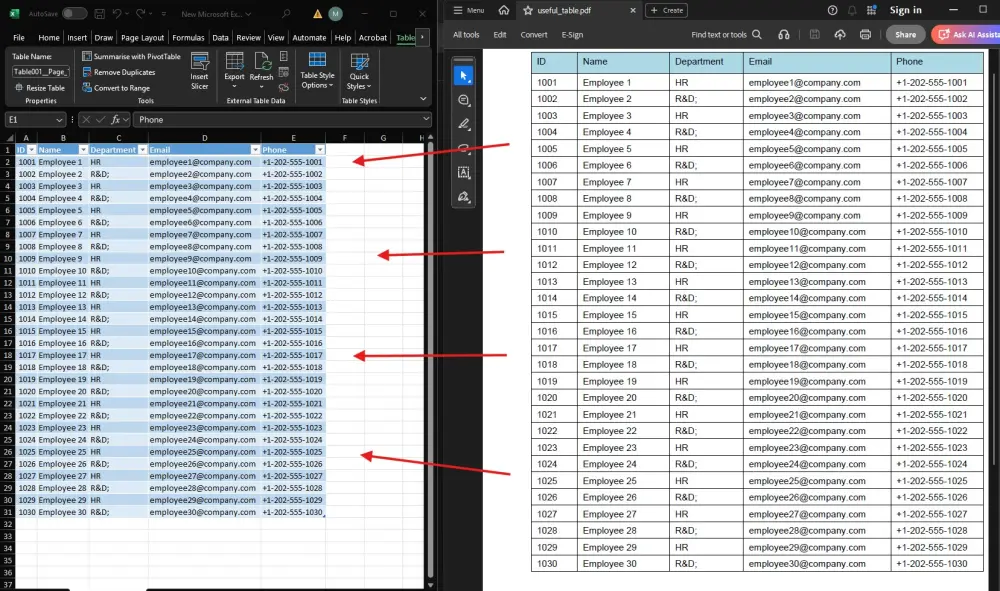 تحويل الداتا من ملف pdf الى ملف excel بإحترافية
