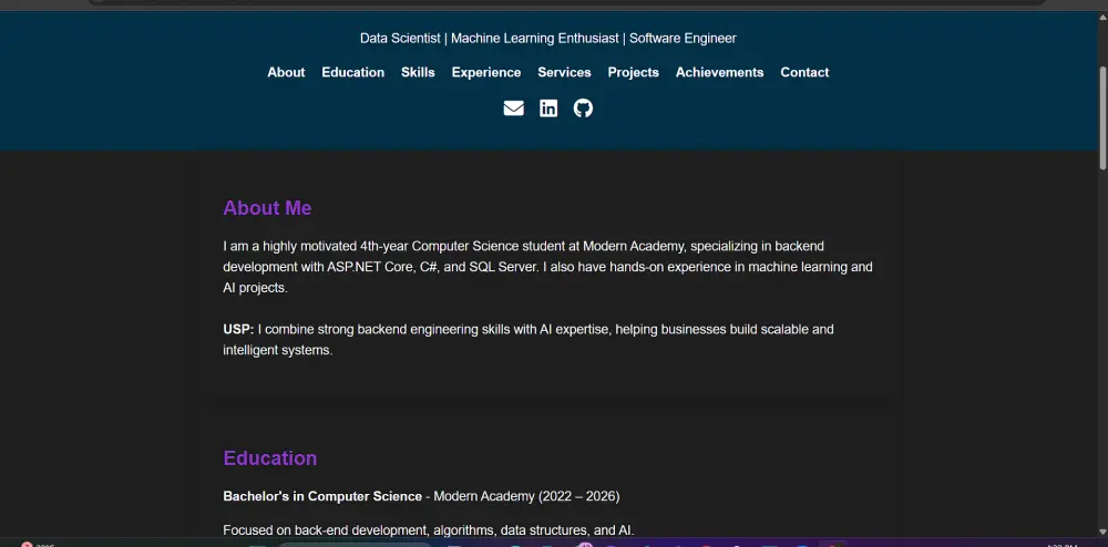 تصميم وإنشاء بورتفوليو ويب احترافي لعرض أعمالك ومهاراتك بشكل جذاب ومنظم