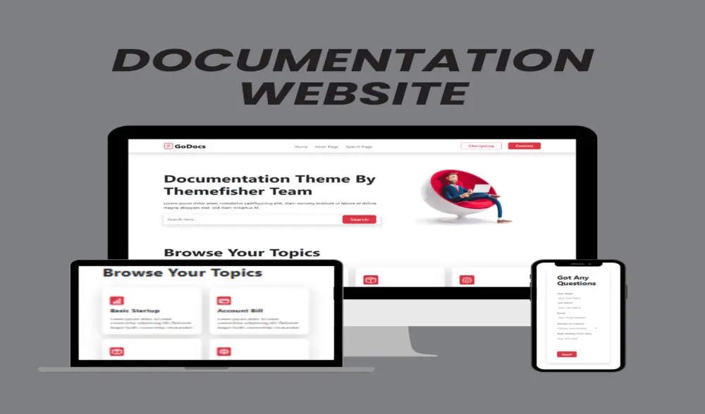 قالب موقع توثيق (Documentation) متجاوب بـ HTML، CSS، و Bootstrap