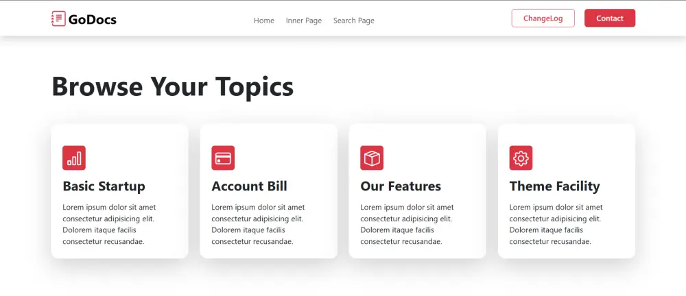 قالب موقع توثيق (Documentation) متجاوب بـ HTML، CSS، و Bootstrap