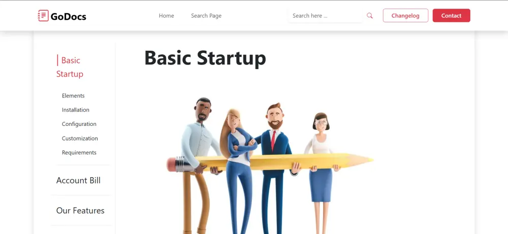 قالب موقع توثيق (Documentation) متجاوب بـ HTML، CSS، و Bootstrap
