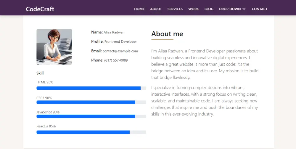 تصميم صفحة بورتفوليو أنيقة: بوابتك الرقمية لجذب الفرص.
