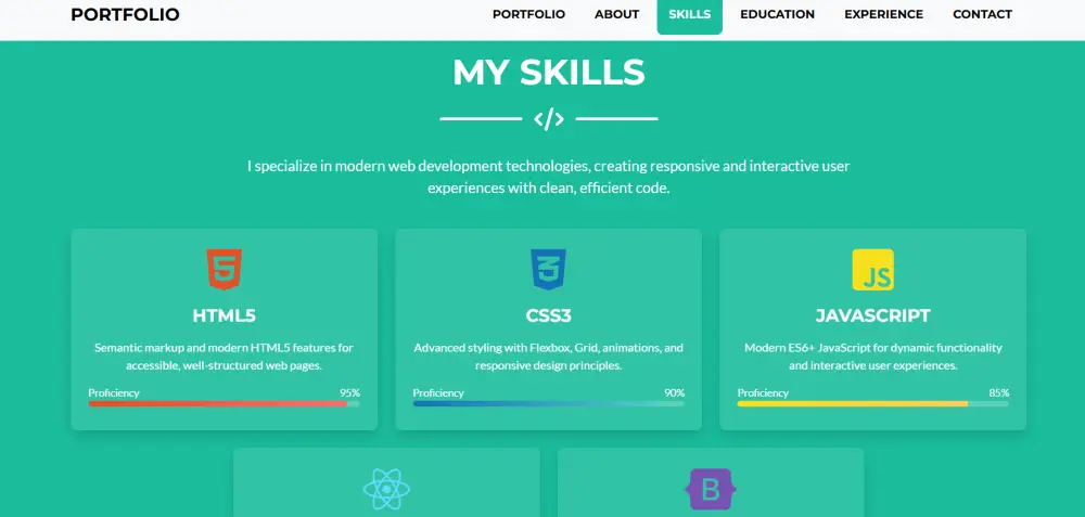 تصميم وبناء بورتفوليو احترافي بـ HTML / CSS / Bootstrap — responsive وسريع