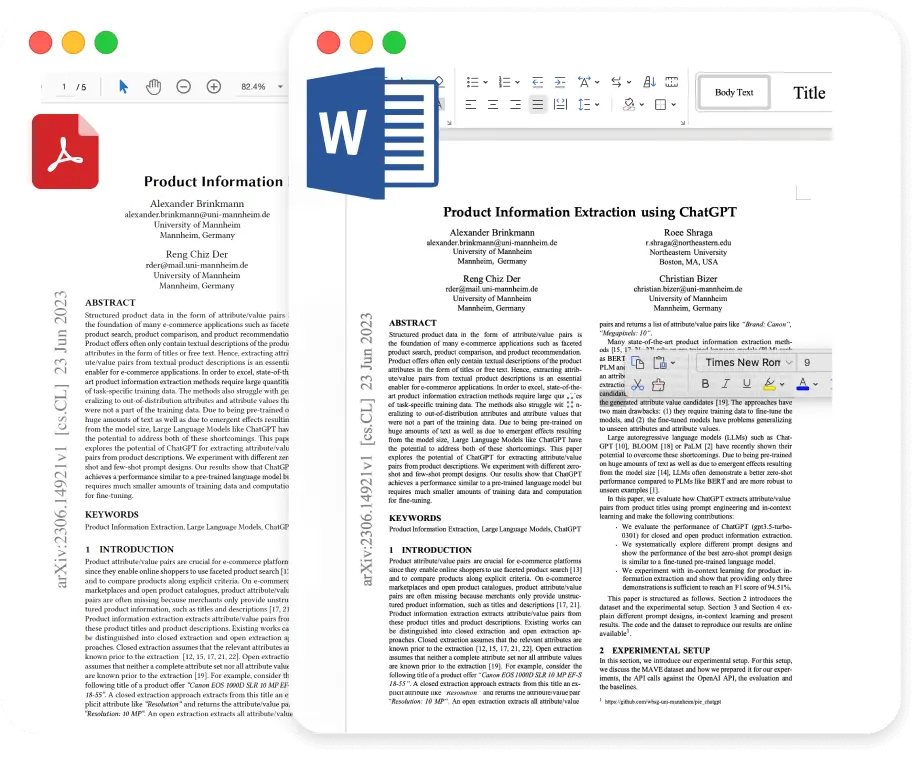 تحويل ملف PDF الي ملف Word