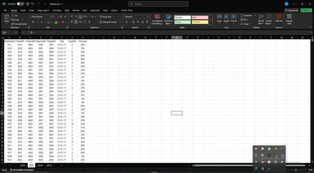 ادخال البيانات لملف اكسيل excel