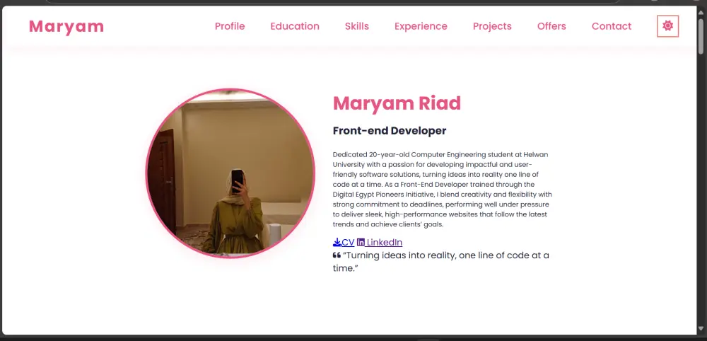 تصميم بورتفوليو احترافي لعرض أعمالك (مطور/مصمم/مستقل)