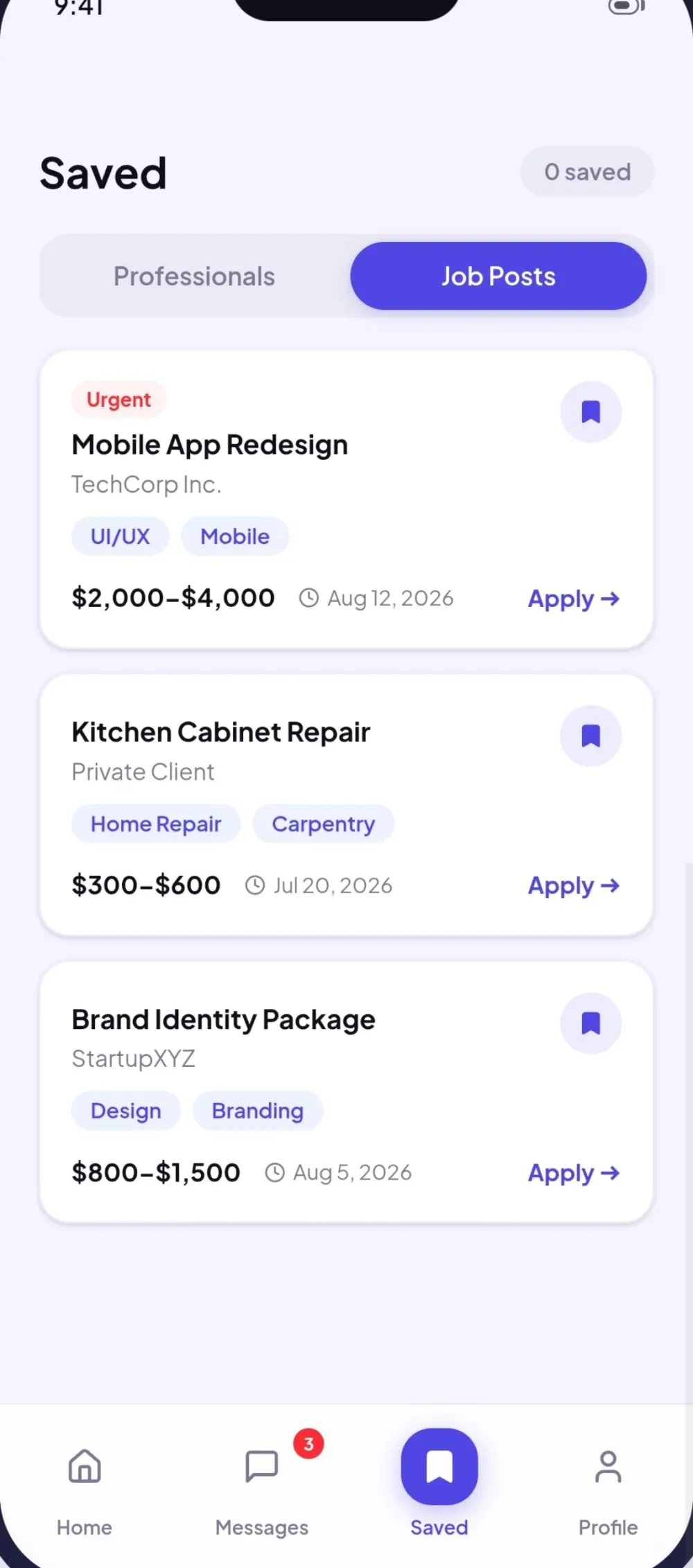 تطبيق خدمات المستقلين وأصحاب الحرف المتكامل (برمجة Flutter UI/UX)