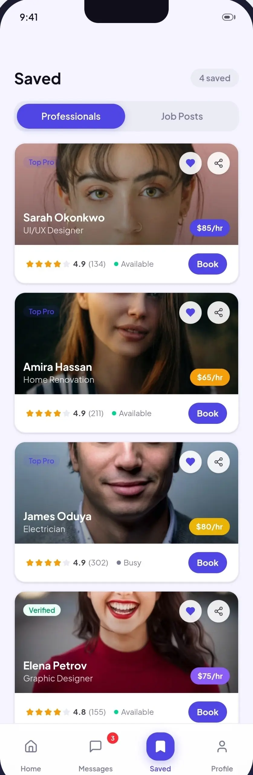 تطبيق خدمات المستقلين وأصحاب الحرف المتكامل (برمجة Flutter UI/UX)