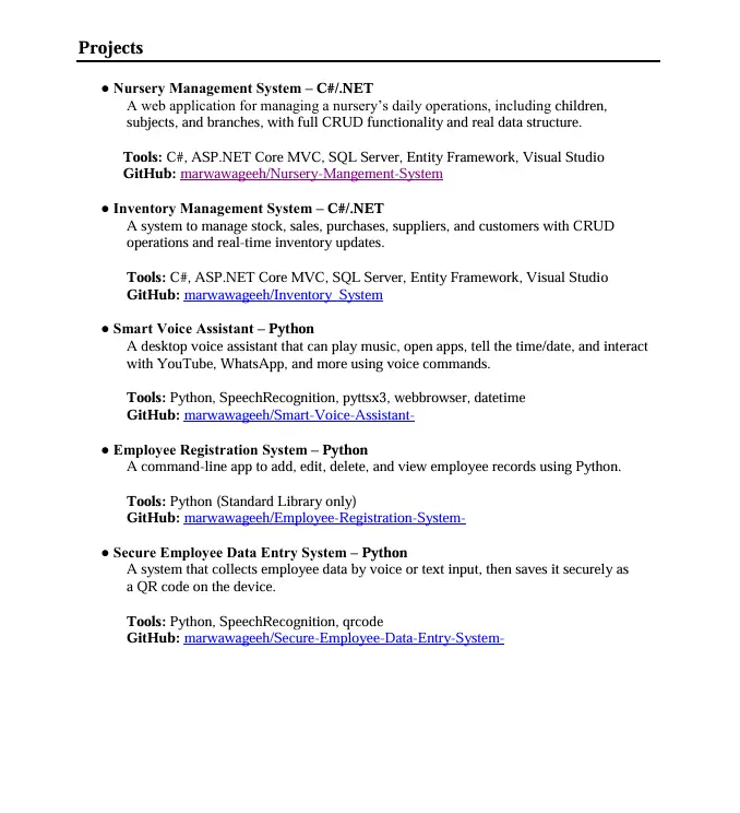 عمل cv سيرة ذاتية موافق مع نظام ATS