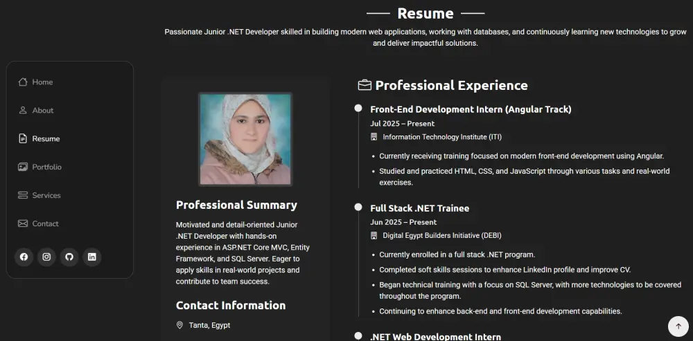 تصميم بورتفوليو شخصي بسيط باستخدام HTML, CSS, Bootstrap