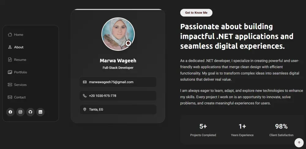 تصميم بورتفوليو شخصي بسيط باستخدام HTML, CSS, Bootstrap