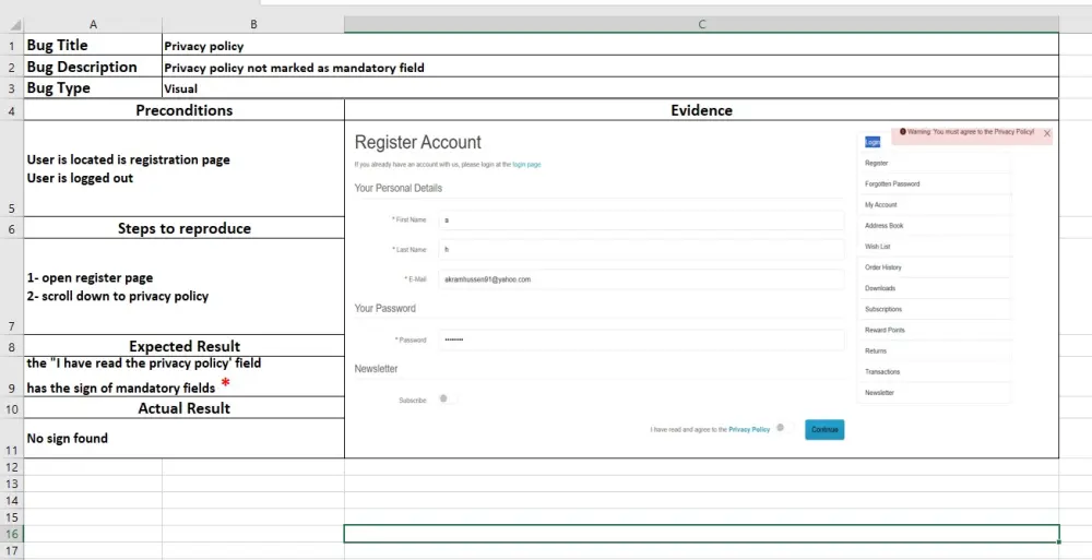 اختبار يدوي Manual Testing للتطبيقات والمواقع مع تقرير بالأخطاء