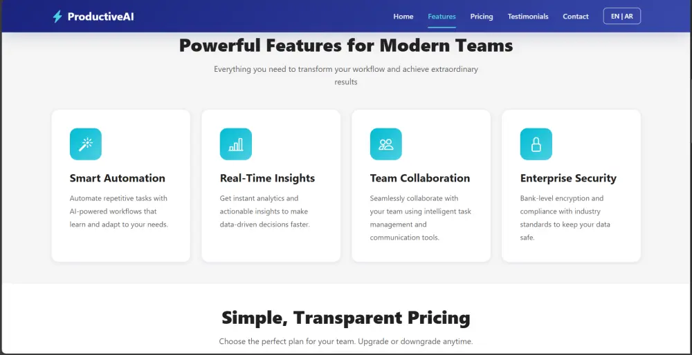 تصميم صفحة هبوط بواسطة HTML&CSS