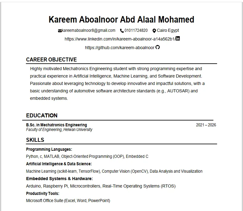 عمل سيرة ذاتية احترافية متوافقة مع نظام ATS للطلاب والخريجين