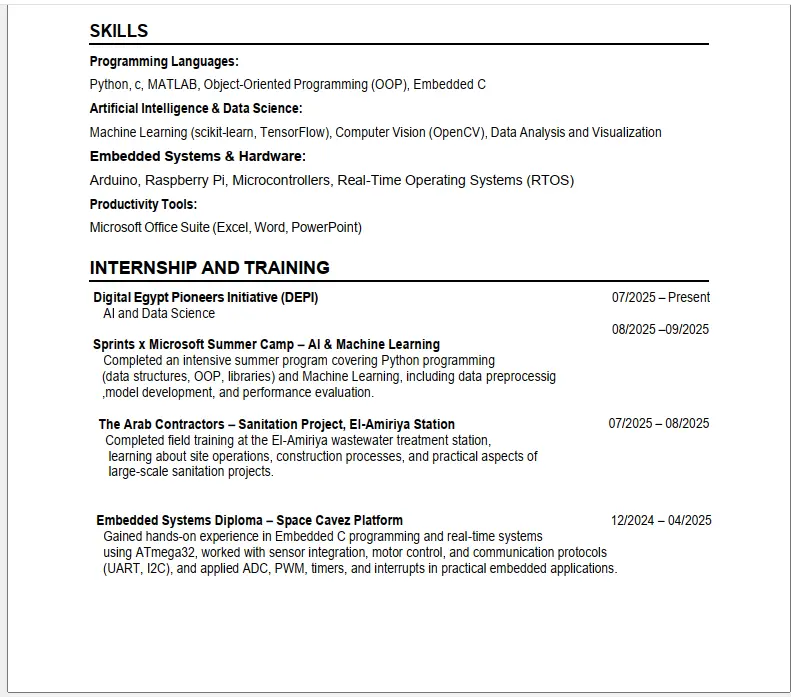 عمل سيرة ذاتية احترافية متوافقة مع نظام ATS للطلاب والخريجين